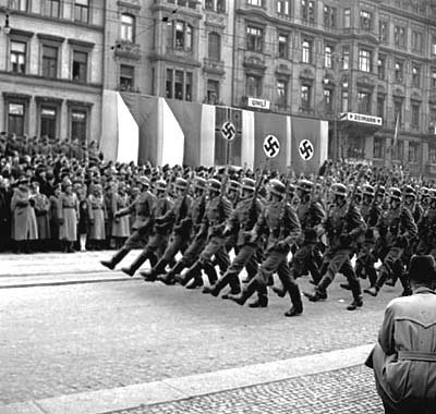 Nazi soldiers marching